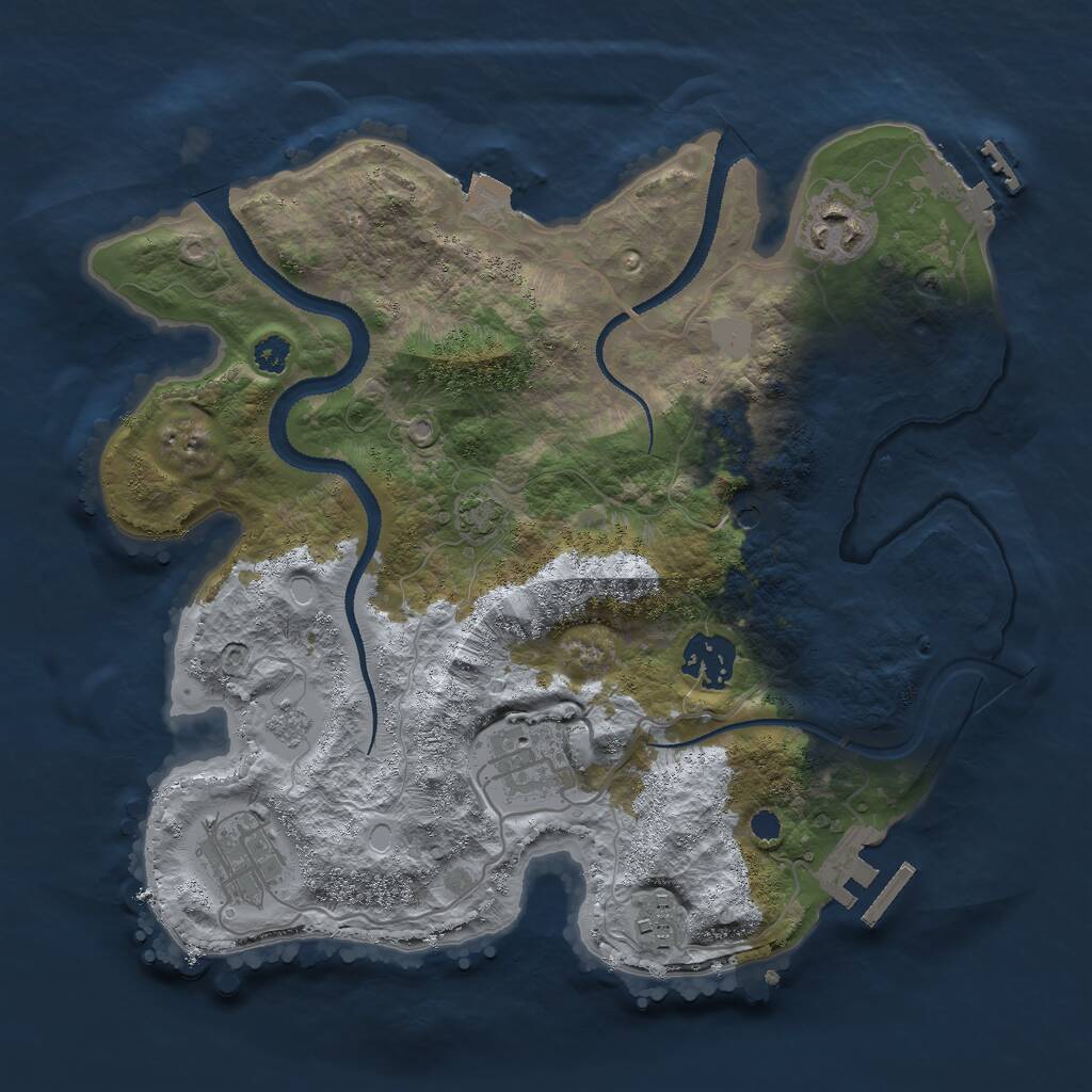 Rust Map: Procedural Map, Size: 3000, Seed: 7066, 11 Monuments