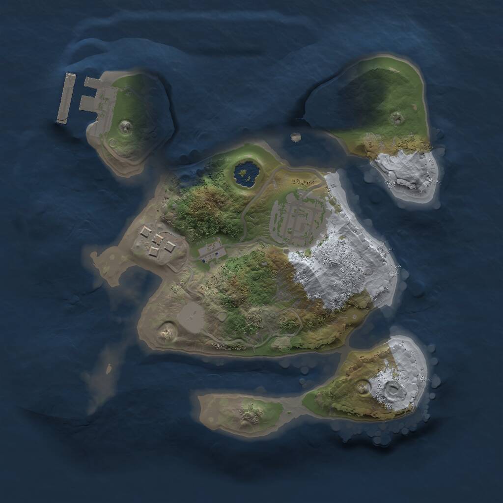 Rust Map: Procedural Map, Size: 2000, Seed: 1512773466, 4 Monuments