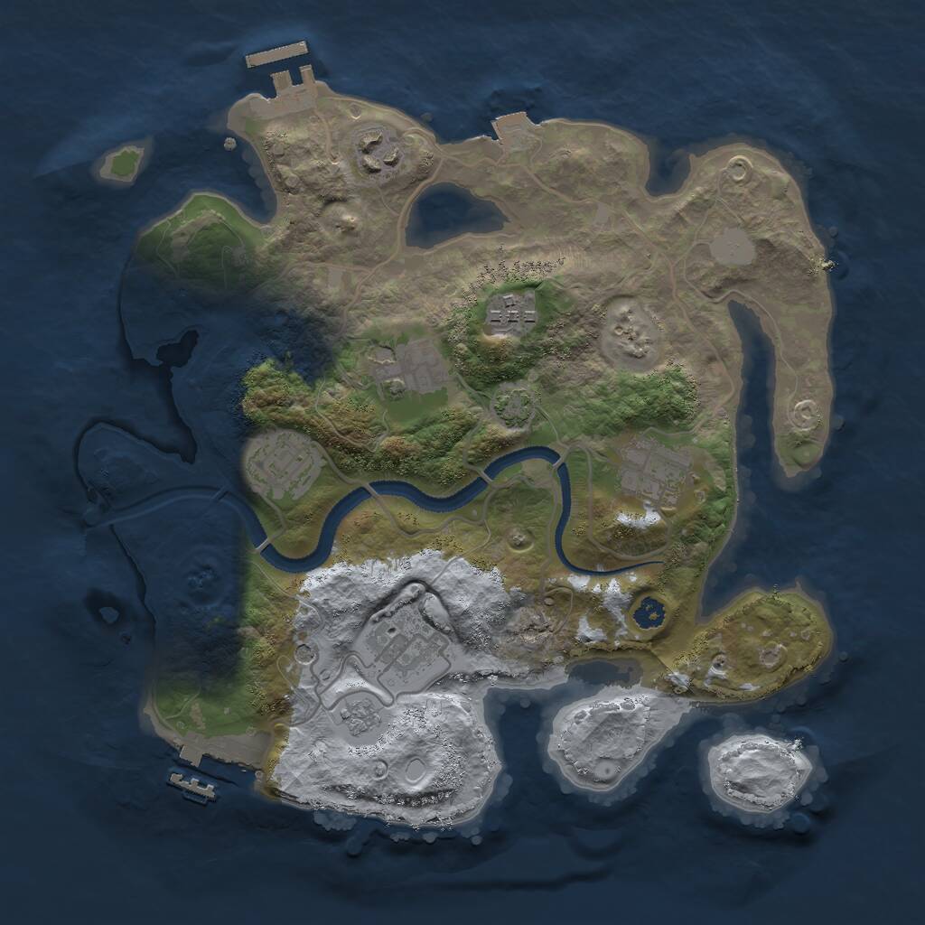 Rust Map: Procedural Map, Size: 3000, Seed: 834848925, 12 Monuments
