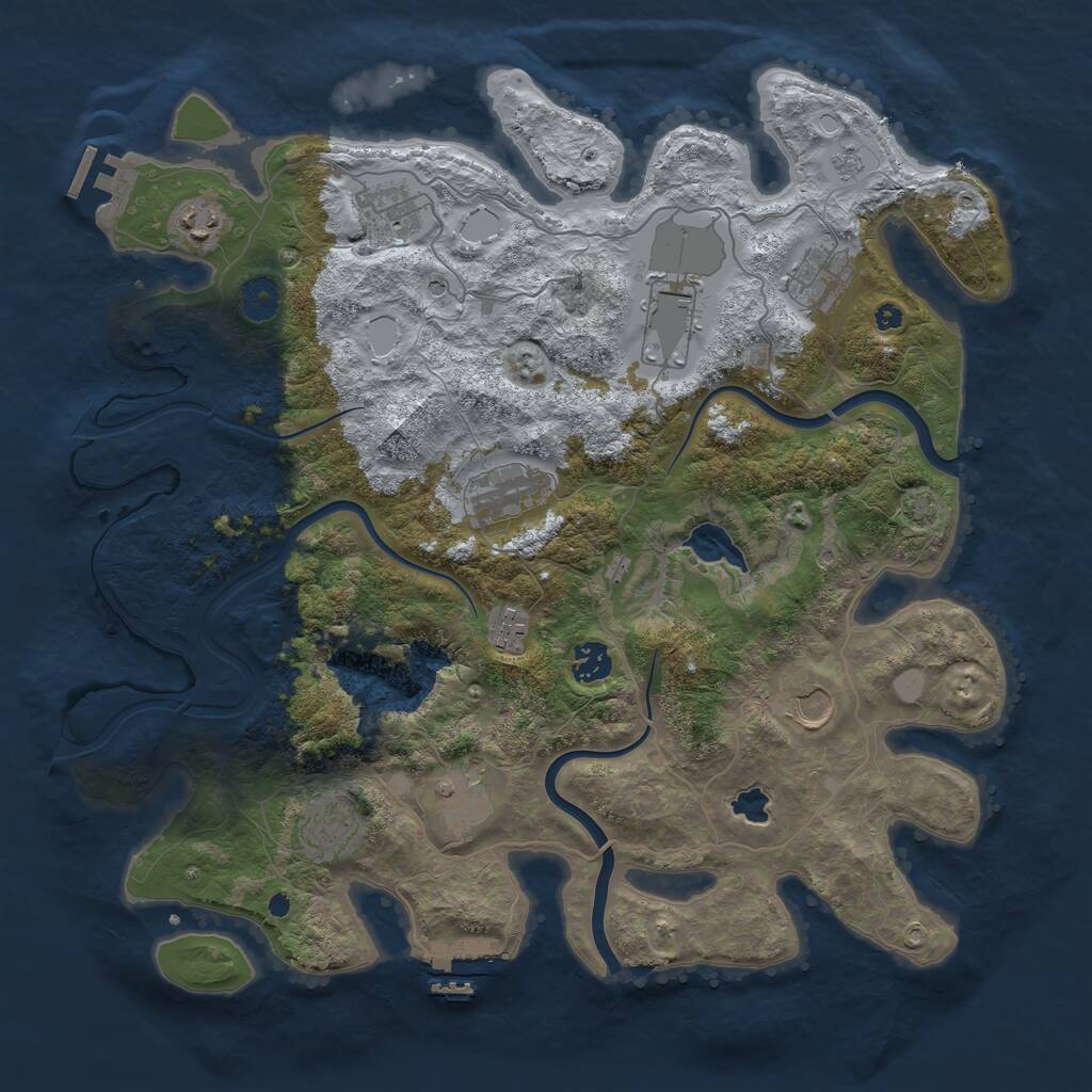 Rust Map: Procedural Map, Size: 4000, Seed: 3281996, 16 Monuments