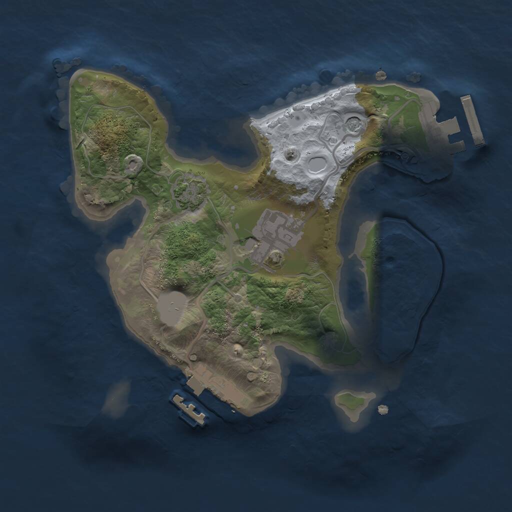 Rust Map: Procedural Map, Size: 2000, Seed: 587, 6 Monuments