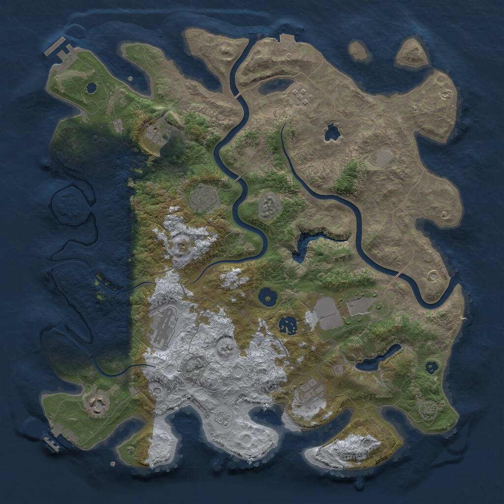 Rust Map: Procedural Map, Size: 4000, Seed: 2746, 14 Monuments