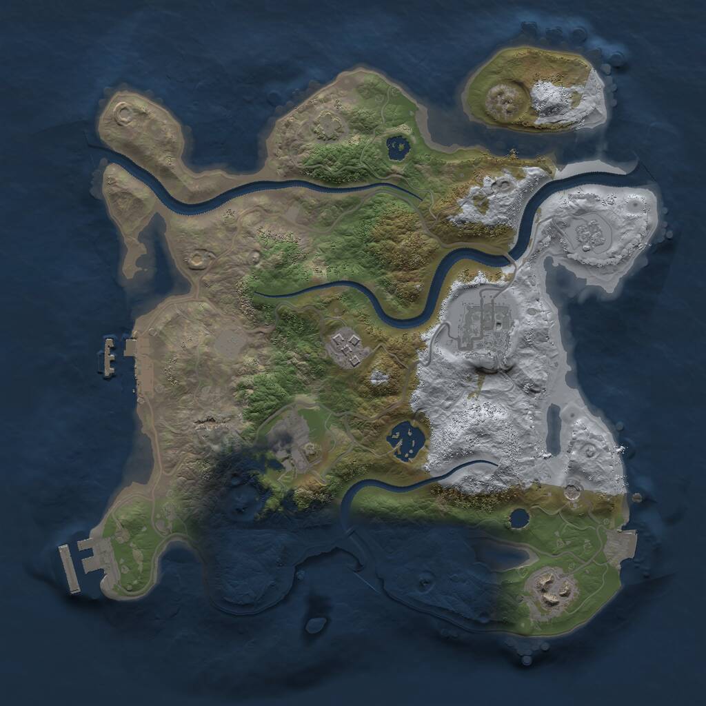 Rust Map: Procedural Map, Size: 2900, Seed: 1205848805, 11 Monuments