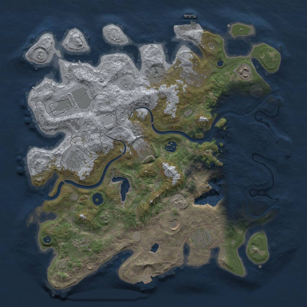 Rust Map: Procedural Map, Size: 4000, Seed: 72091480, 16 Monuments