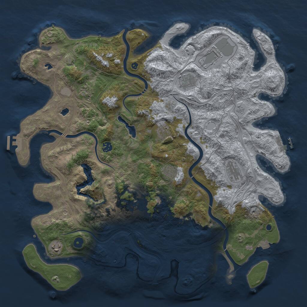 Rust Map: Procedural Map, Size: 4500, Seed: 453594432, 16 Monuments