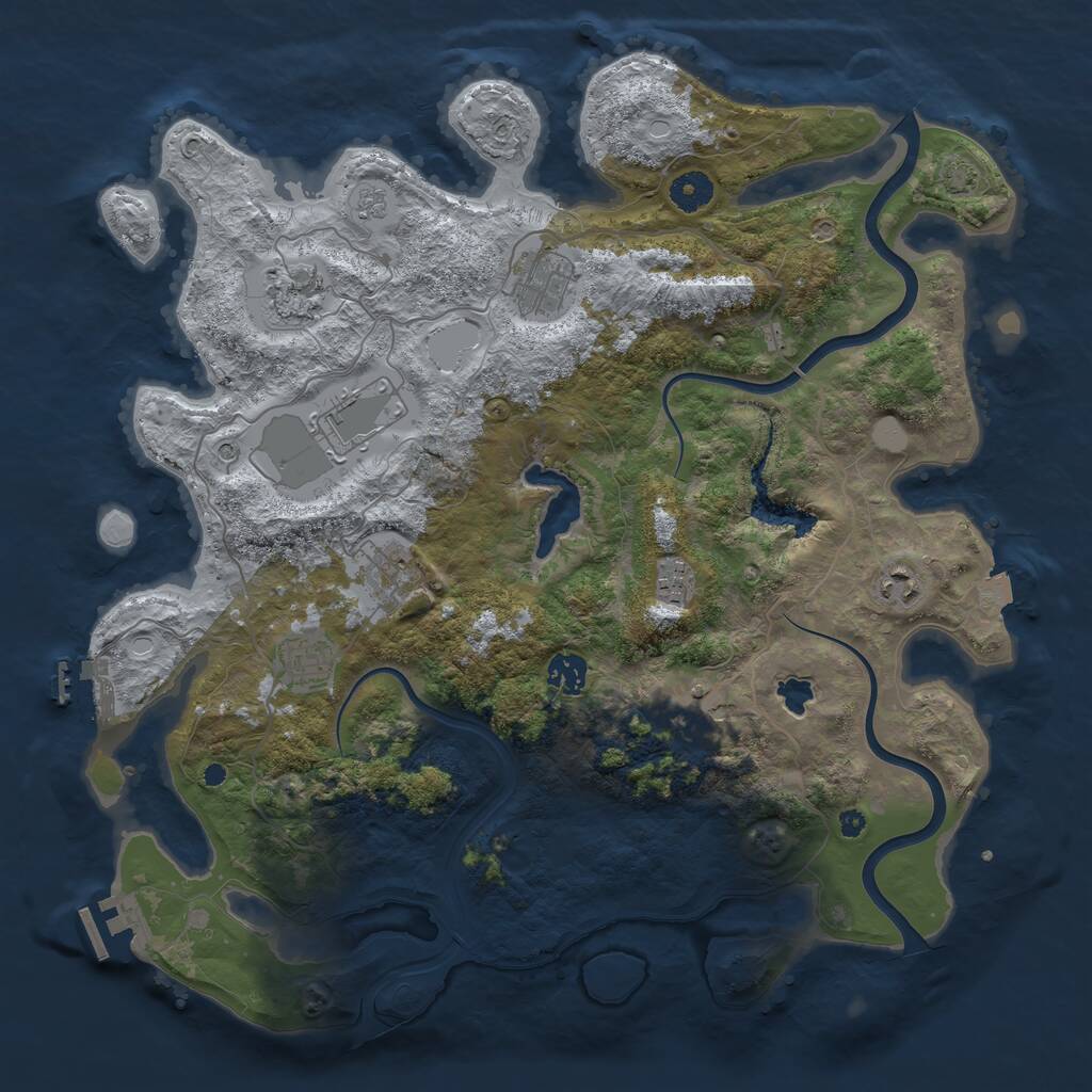 Rust Map: Procedural Map, Size: 4000, Seed: 1964141487, 15 Monuments