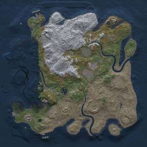 Thumbnail Rust Map: Procedural Map, Size: 3700, Seed: 1650565584, 17 Monuments