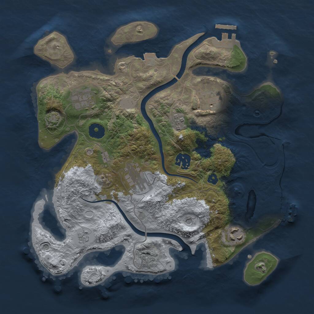 Rust Map: Procedural Map, Size: 3000, Seed: 867349181, 12 Monuments