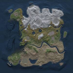 Thumbnail Rust Map: Procedural Map, Size: 3500, Seed: 2094602622, 15 Monuments
