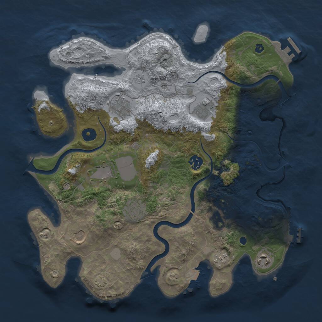 Rust Map: Procedural Map, Size: 3500, Seed: 21737, 15 Monuments
