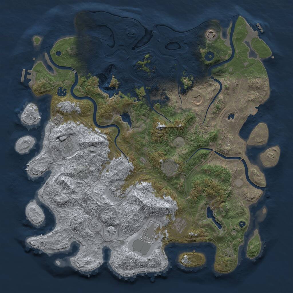 Rust Map: Procedural Map, Size: 4500, Seed: 201107455, 15 Monuments