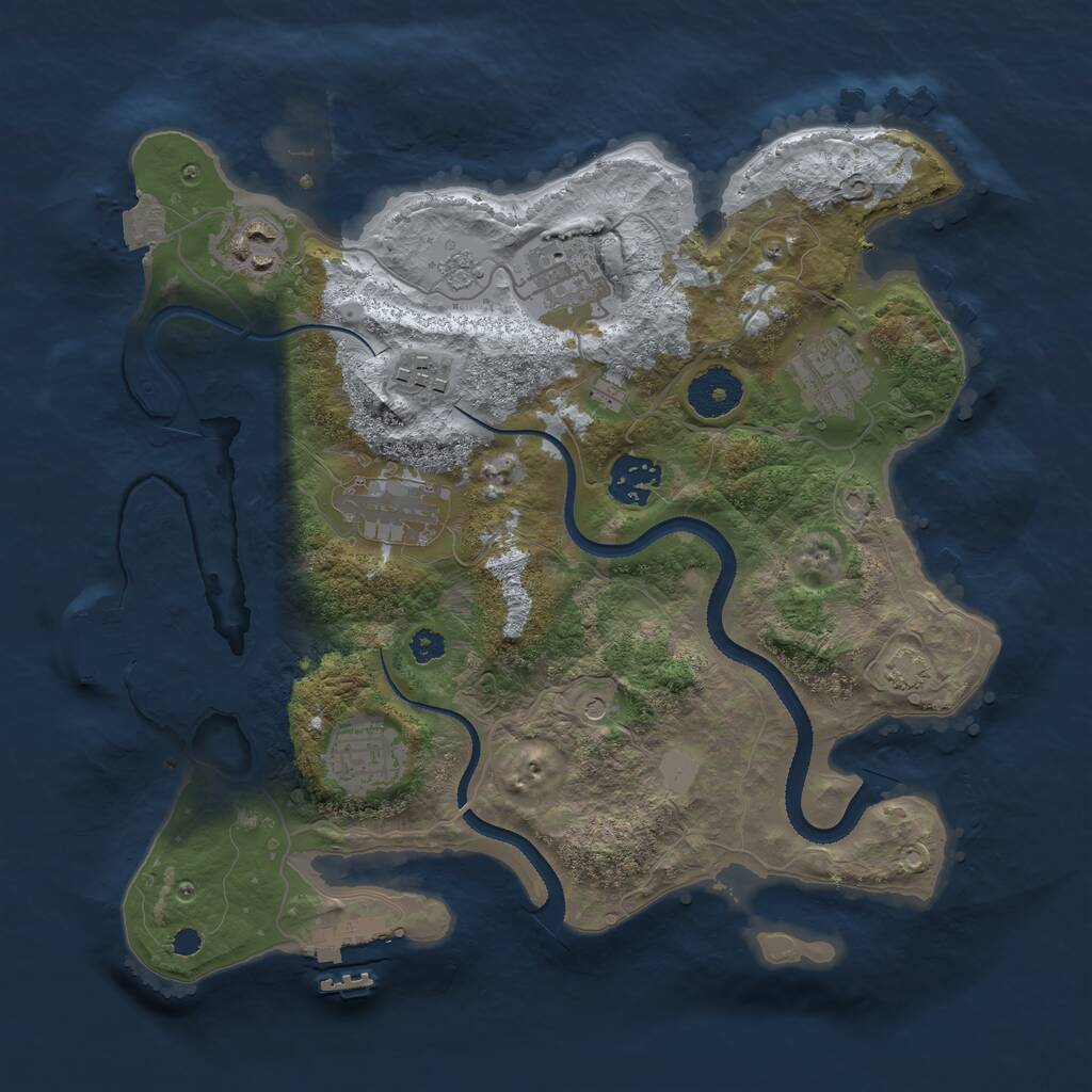 Rust Map: Procedural Map, Size: 3200, Seed: 133333, 13 Monuments