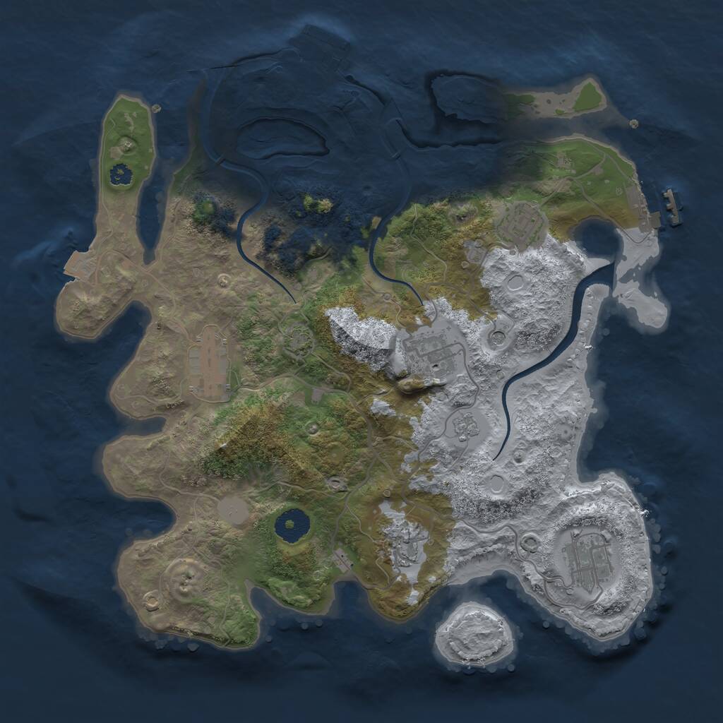 Rust Map: Procedural Map, Size: 3250, Seed: 2017677959, 11 Monuments