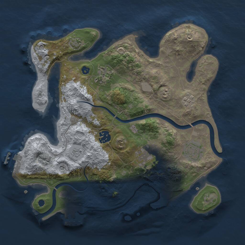Rust Map: Procedural Map, Size: 3000, Seed: 1394879477, 11 Monuments