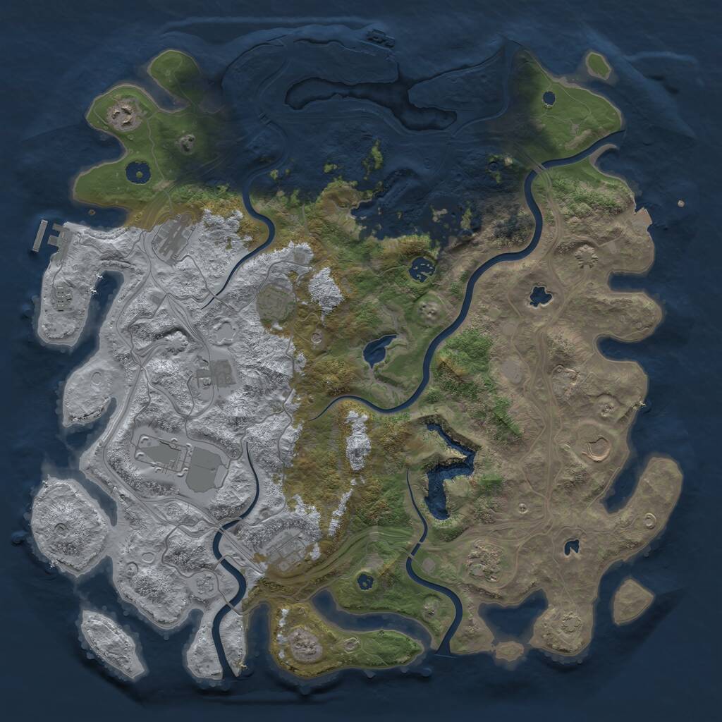 Rust Map: Procedural Map, Size: 4500, Seed: 68571, 17 Monuments