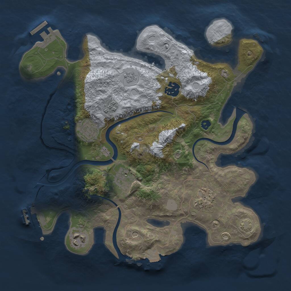 Rust Map: Procedural Map, Size: 3000, Seed: 160010260, 12 Monuments