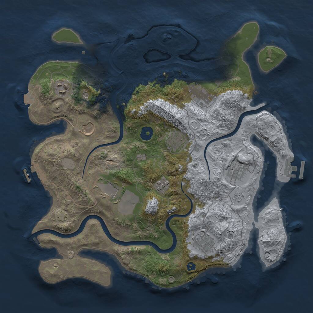 Rust Map: Procedural Map, Size: 3500, Seed: 1802763, 14 Monuments