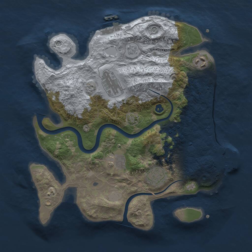 Rust Map: Procedural Map, Size: 3000, Seed: 18013459, 11 Monuments