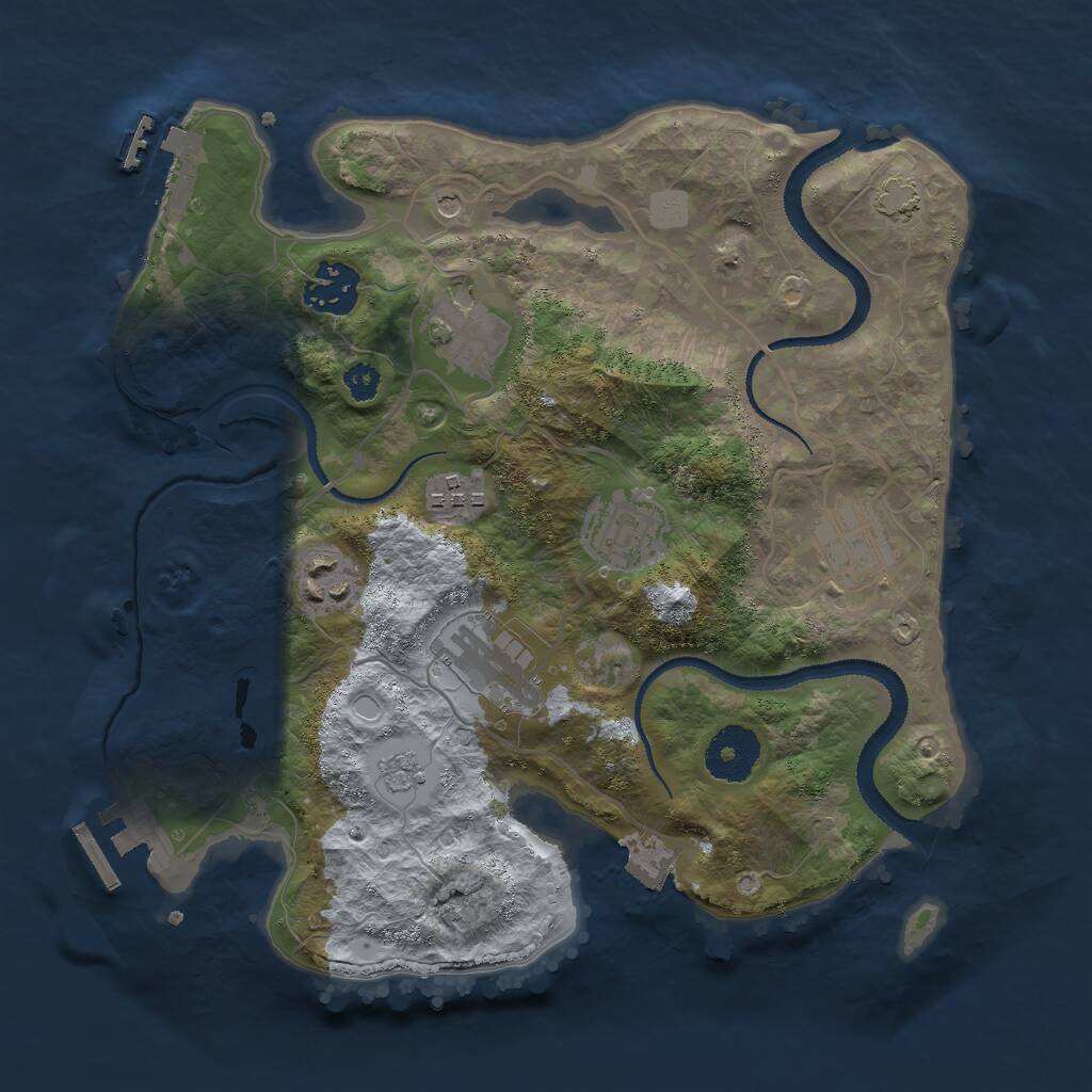 Rust Map: Procedural Map, Size: 3000, Seed: 1868157505, 13 Monuments