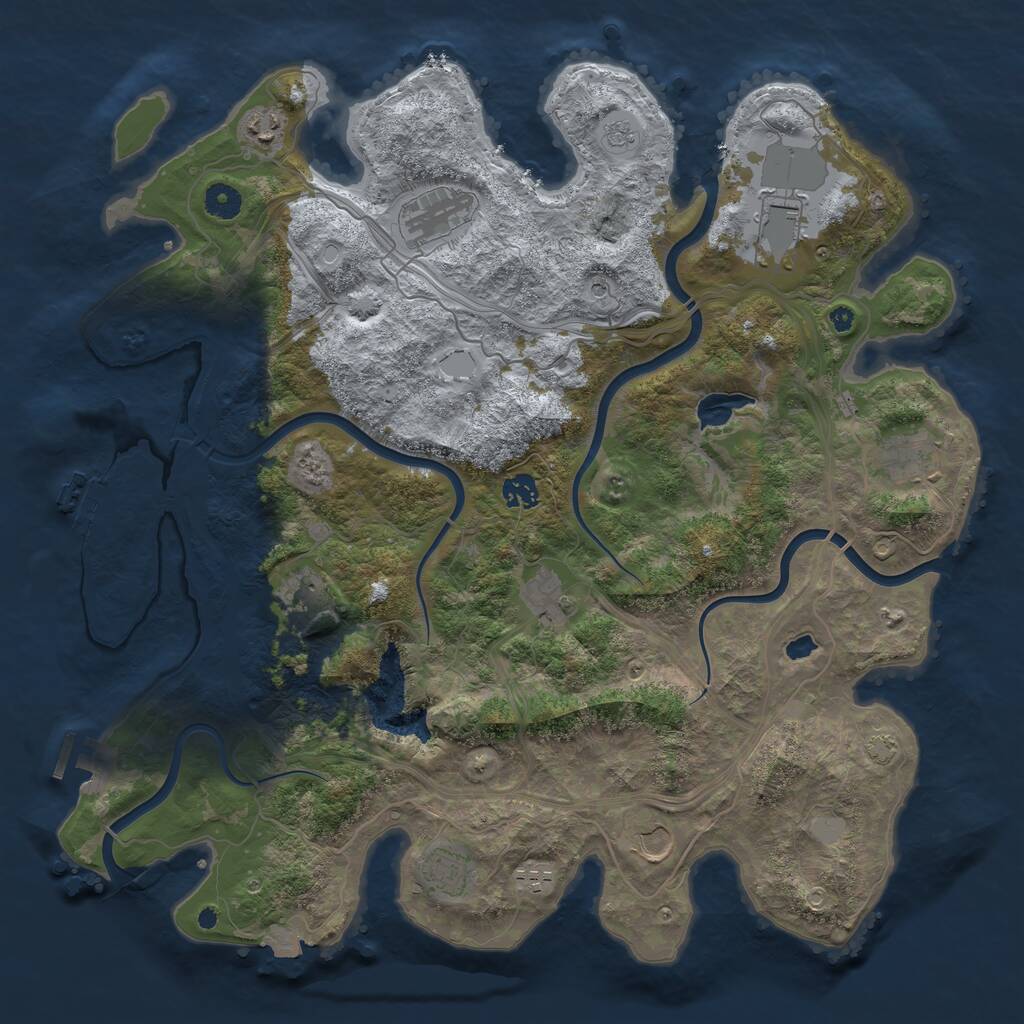 Rust Map: Procedural Map, Size: 4250, Seed: 1505861234, 16 Monuments