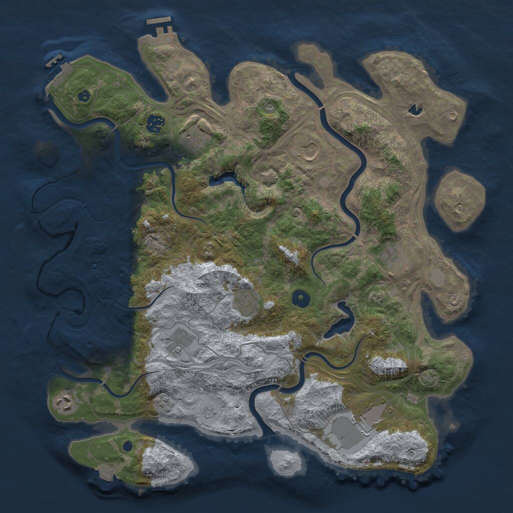 Rust Map: Procedural Map, Size: 4250, Seed: 636942794, 15 Monuments