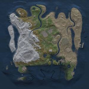 Thumbnail Rust Map: Procedural Map, Size: 3500, Seed: 1839849139, 15 Monuments