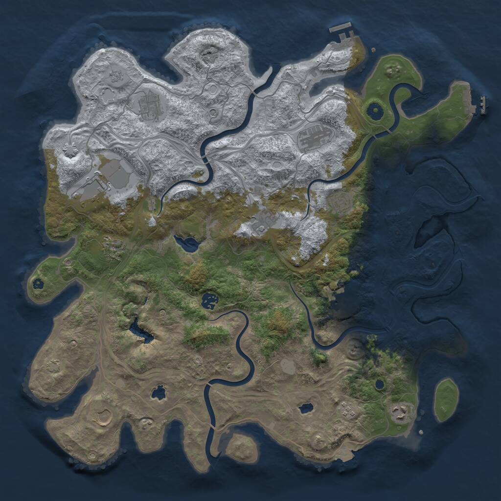 Rust Map: Procedural Map, Size: 4500, Seed: 891607772, 17 Monuments