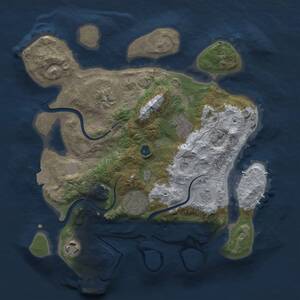 Thumbnail Rust Map: Procedural Map, Size: 3000, Seed: 1458197426, 10 Monuments