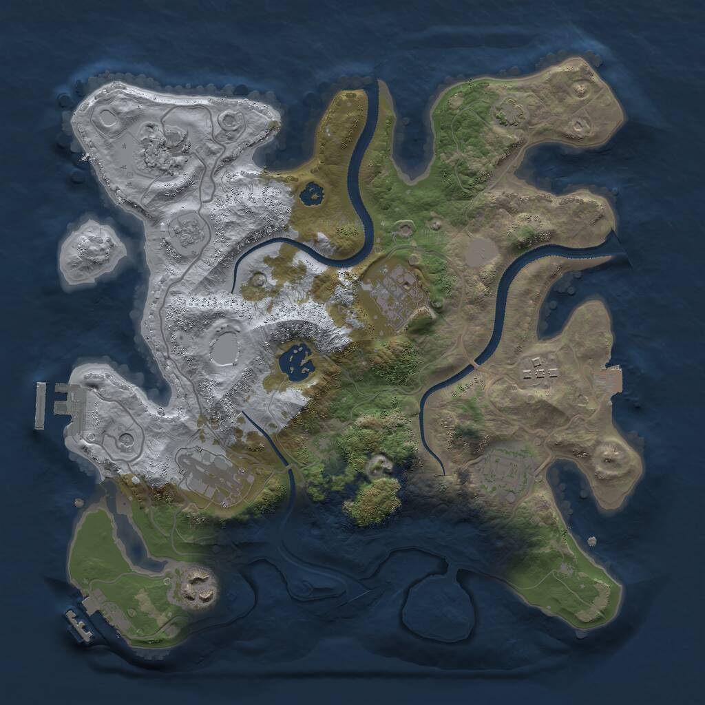 Rust Map: Procedural Map, Size: 3000, Seed: 62712403, 13 Monuments