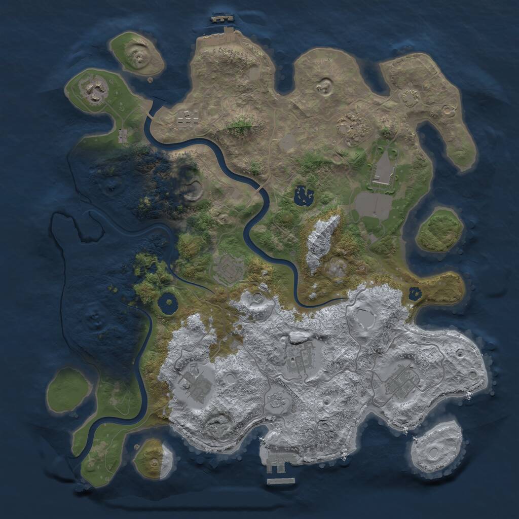 Rust Map: Procedural Map, Size: 3750, Seed: 11121967, 16 Monuments