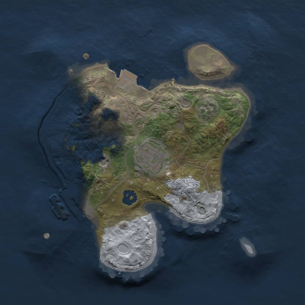 Rust Map: Procedural Map, Size: 2000, Seed: 1081639, 4 Monuments