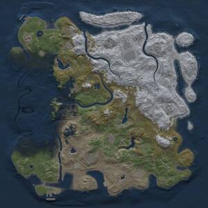 Thumbnail Rust Map: Procedural Map, Size: 4800, Seed: 1638364593, 17 Monuments