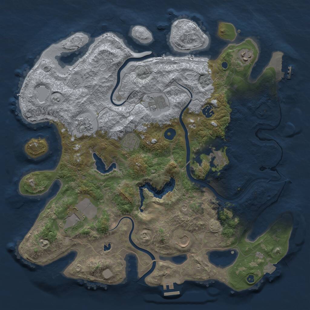 Rust Map: Procedural Map, Size: 4000, Seed: 8574926, 15 Monuments