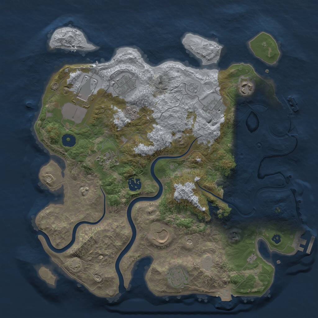 Rust Map: Procedural Map, Size: 3500, Seed: 1518127621, 15 Monuments
