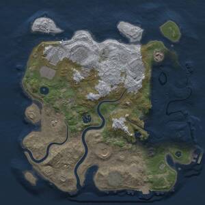 Thumbnail Rust Map: Procedural Map, Size: 3500, Seed: 1518127621, 15 Monuments