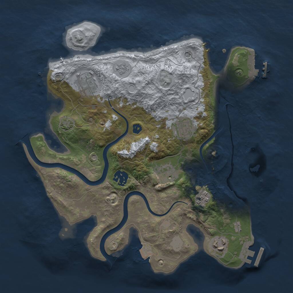 Rust Map: Procedural Map, Size: 3000, Seed: 723168, 12 Monuments