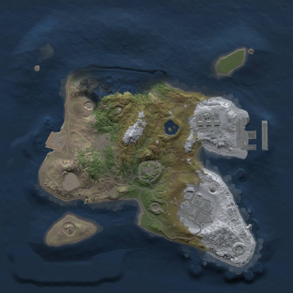 Rust Map: Procedural Map, Size: 2000, Seed: 1004723102, 6 Monuments
