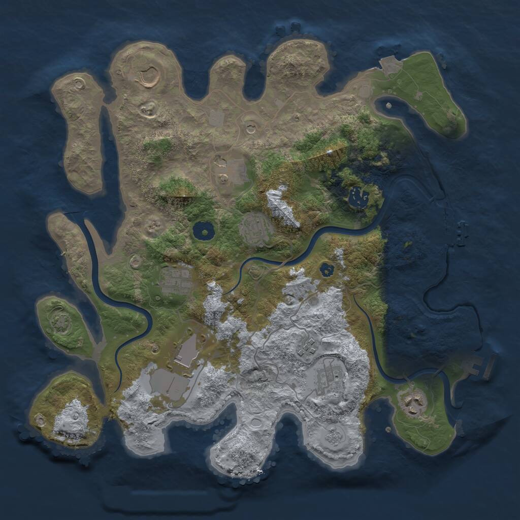 Rust Map: Procedural Map, Size: 3700, Seed: 9987452, 15 Monuments