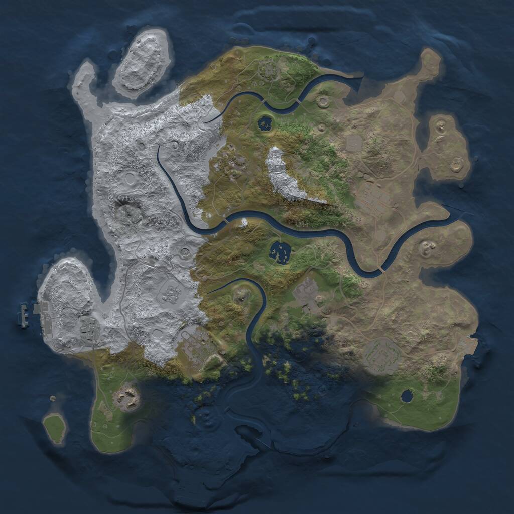 Rust Map: Procedural Map, Size: 3500, Seed: 404691079, 14 Monuments