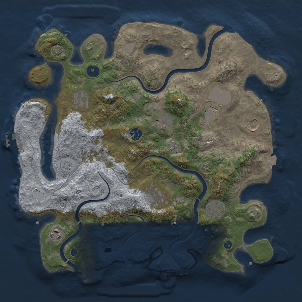 Rust Map: Procedural Map, Size: 3750, Seed: 1073475322, 15 Monuments