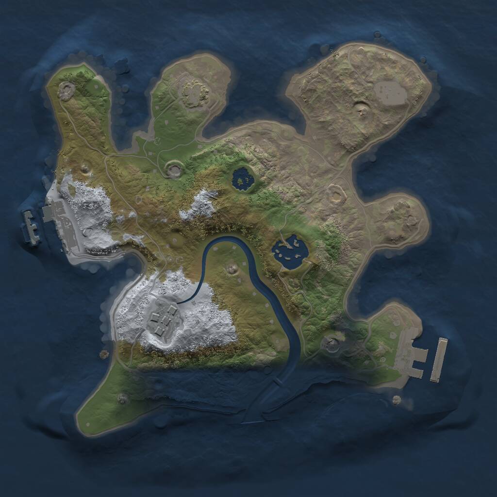 Rust Map: Procedural Map, Size: 2250, Seed: 1073475322, 7 Monuments