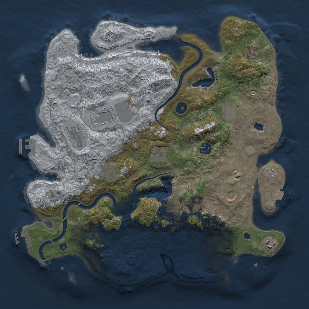 Rust Map: Procedural Map, Size: 4000, Seed: 8765954, 16 Monuments