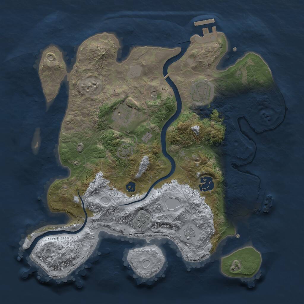 Rust Map: Procedural Map, Size: 3000, Seed: 2026317273, 10 Monuments