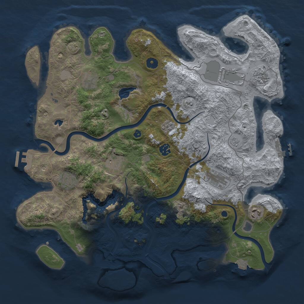 Rust Map: Procedural Map, Size: 4000, Seed: 1286294763, 15 Monuments