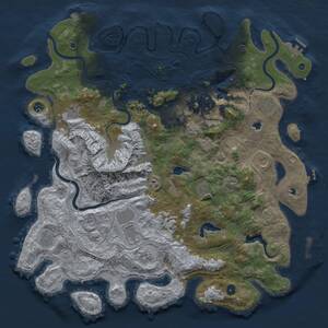 Thumbnail Rust Map: Procedural Map, Size: 5000, Seed: 1046603193, 17 Monuments
