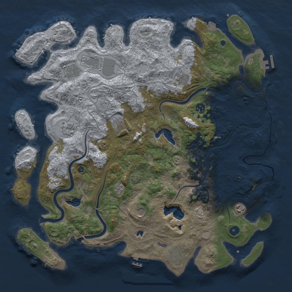 Rust Map: Procedural Map, Size: 4500, Seed: 96639153, 16 Monuments