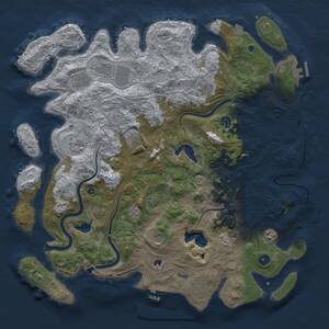 Thumbnail Rust Map: Procedural Map, Size: 4500, Seed: 96639153, 16 Monuments