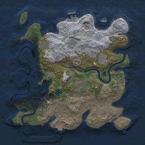 Thumbnail Rust Map: Procedural Map, Size: 3500, Seed: 9986554, 15 Monuments