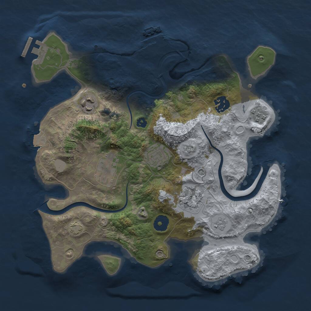 Rust Map: Procedural Map, Size: 3000, Seed: 464833006, 12 Monuments
