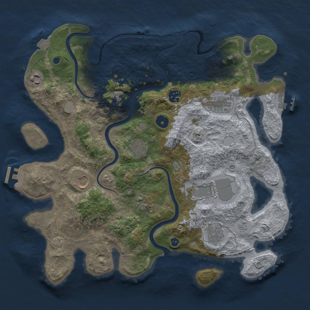 Rust Map: Procedural Map, Size: 3750, Seed: 649900, 15 Monuments